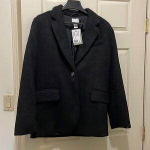 H&M black wool blend blazer (sz s)